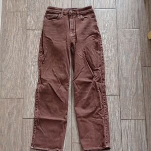 Hollister Brown Ultra High Rise Dad Jean Short Length 00/24